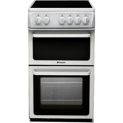 Hotpoint HAE51PS Electric Ceramic Twin Cavity Cooker in White